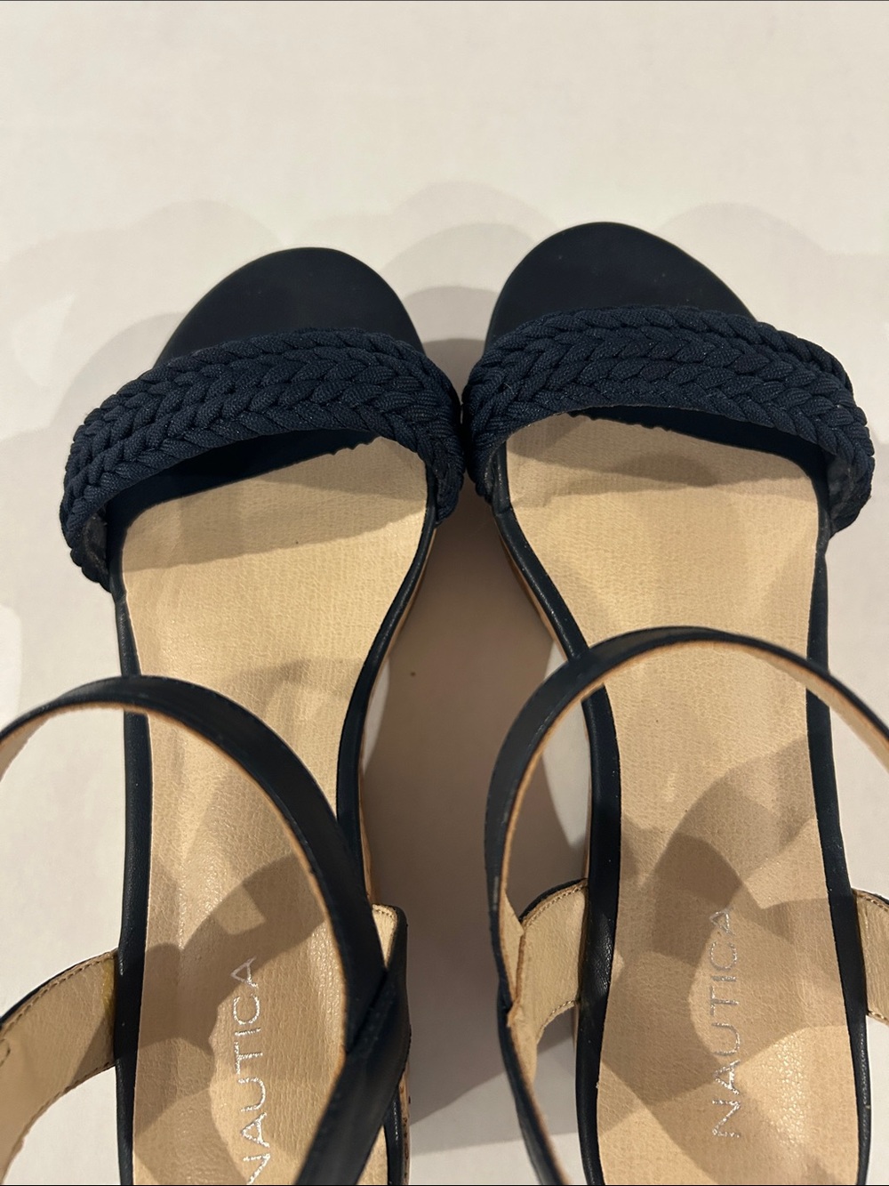 Navy cork wedge sandals size 6.5
